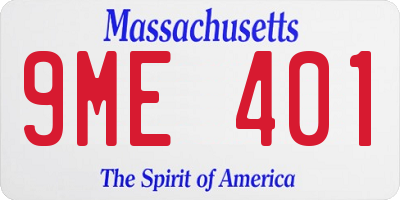 MA license plate 9ME401