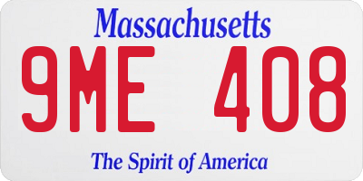 MA license plate 9ME408