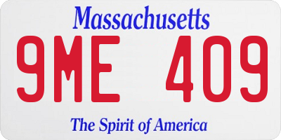 MA license plate 9ME409