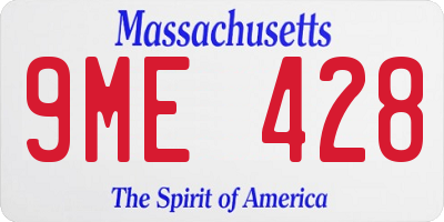 MA license plate 9ME428