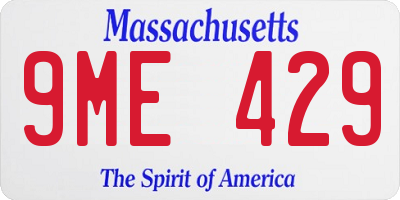 MA license plate 9ME429