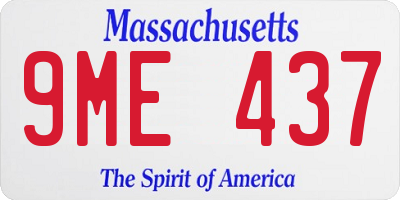 MA license plate 9ME437