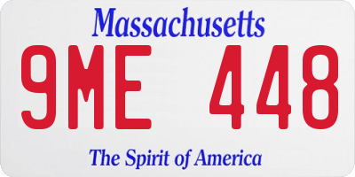 MA license plate 9ME448