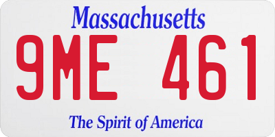 MA license plate 9ME461
