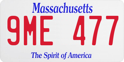 MA license plate 9ME477