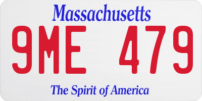 MA license plate 9ME479
