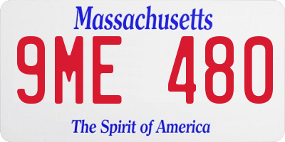 MA license plate 9ME480