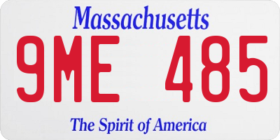 MA license plate 9ME485