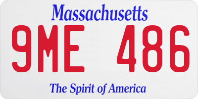 MA license plate 9ME486