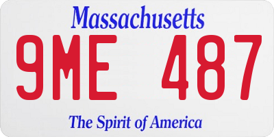 MA license plate 9ME487