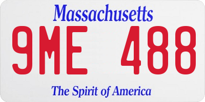 MA license plate 9ME488