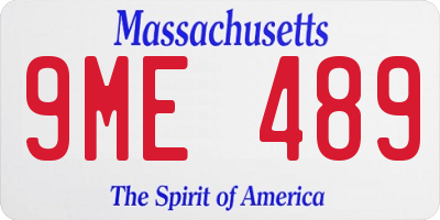 MA license plate 9ME489