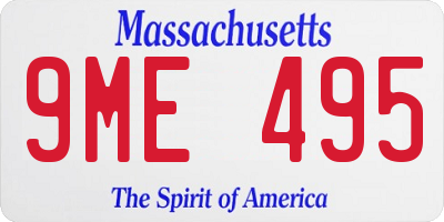 MA license plate 9ME495