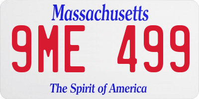 MA license plate 9ME499