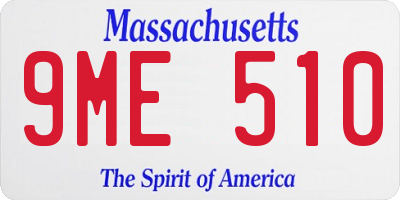 MA license plate 9ME510