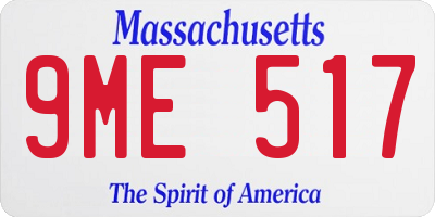MA license plate 9ME517