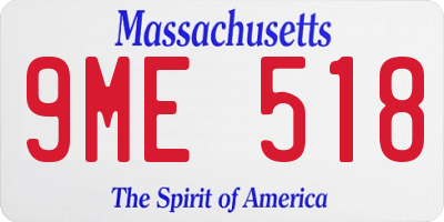 MA license plate 9ME518