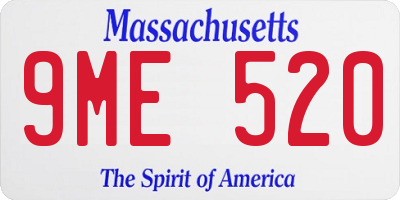 MA license plate 9ME520