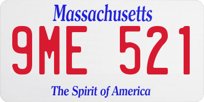 MA license plate 9ME521