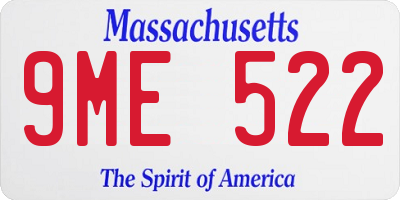 MA license plate 9ME522
