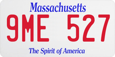 MA license plate 9ME527