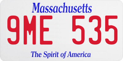 MA license plate 9ME535