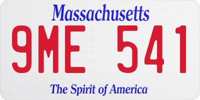 MA license plate 9ME541
