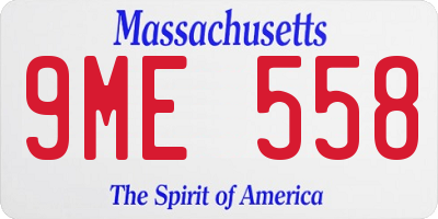 MA license plate 9ME558