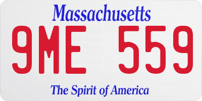 MA license plate 9ME559