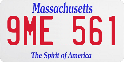 MA license plate 9ME561