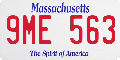 MA license plate 9ME563