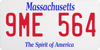 MA license plate 9ME564