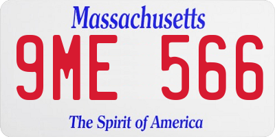 MA license plate 9ME566