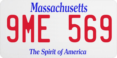 MA license plate 9ME569