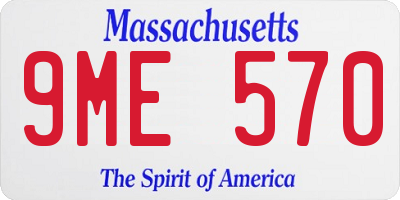 MA license plate 9ME570