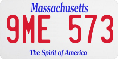 MA license plate 9ME573