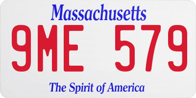 MA license plate 9ME579