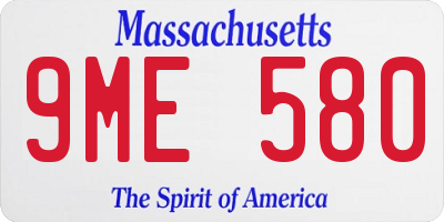 MA license plate 9ME580