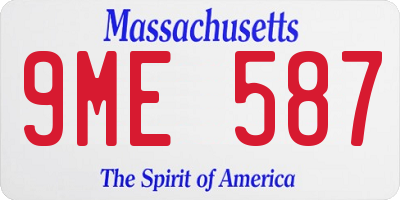 MA license plate 9ME587