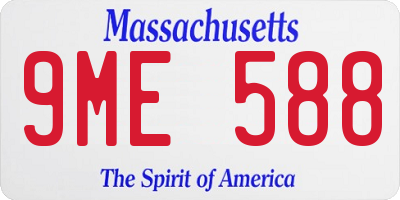 MA license plate 9ME588
