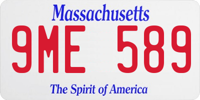 MA license plate 9ME589