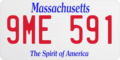 MA license plate 9ME591