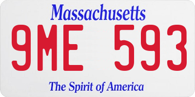 MA license plate 9ME593