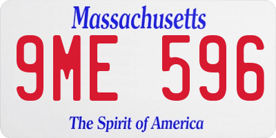 MA license plate 9ME596