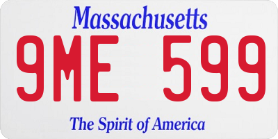 MA license plate 9ME599