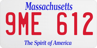 MA license plate 9ME612