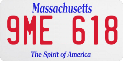 MA license plate 9ME618