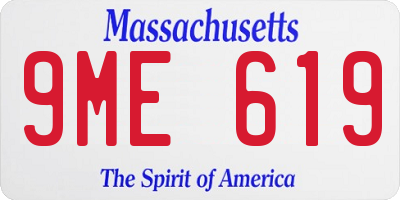 MA license plate 9ME619
