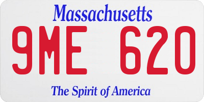 MA license plate 9ME620