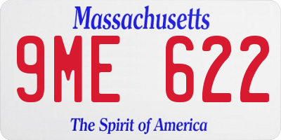 MA license plate 9ME622